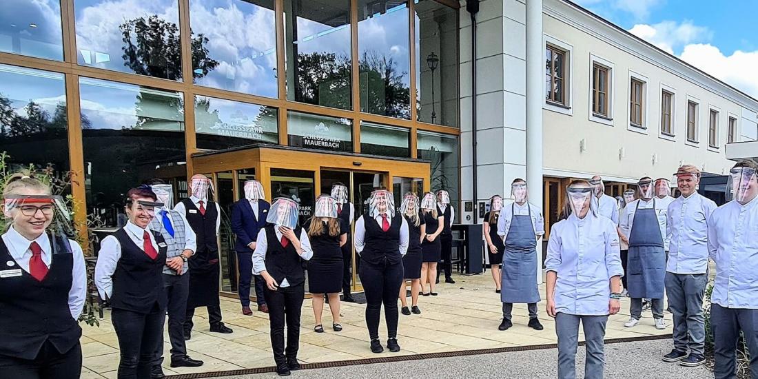 Schlosspark team with masks