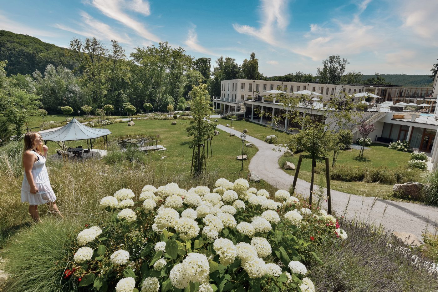 Frau Pavillon Park Blumen